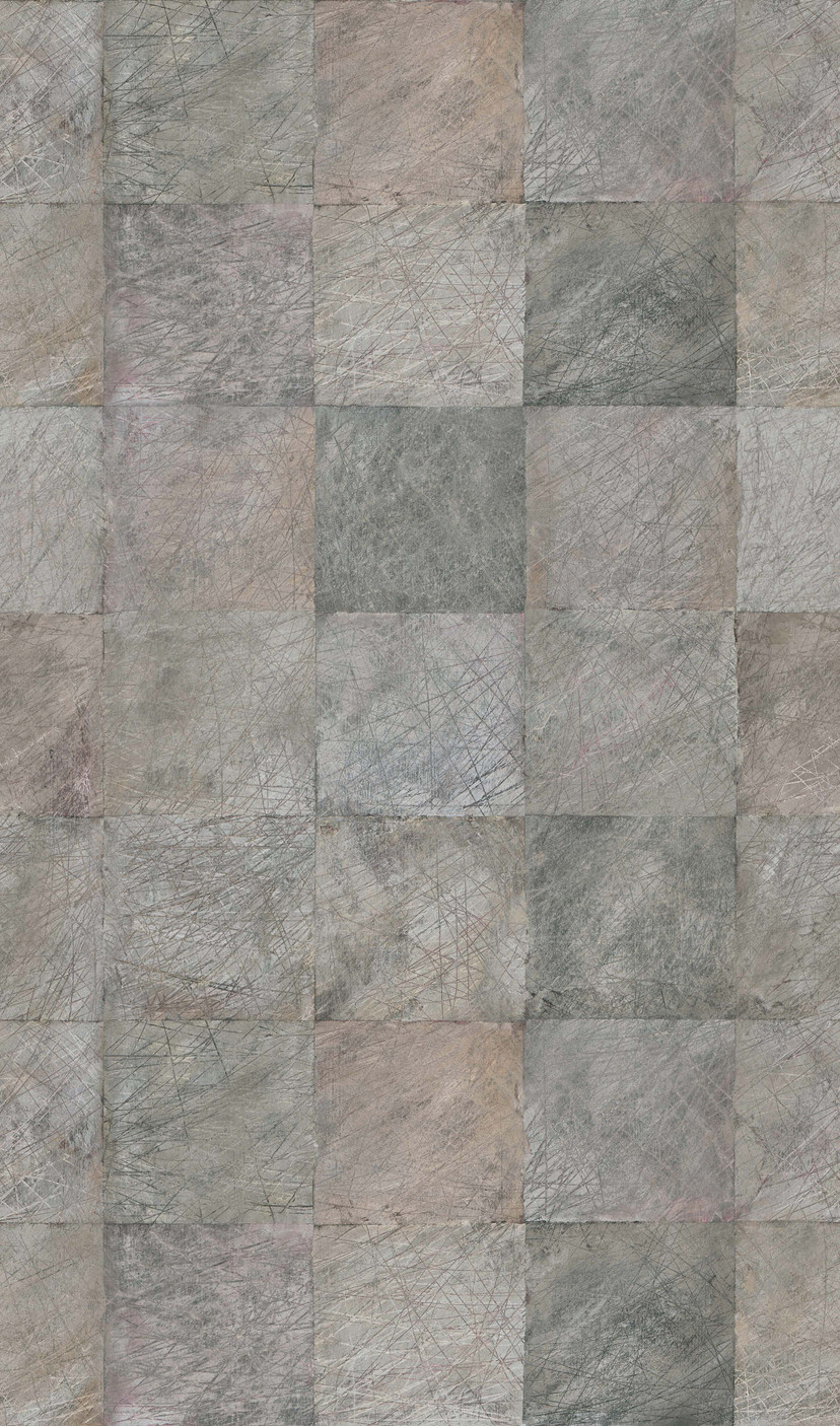Fototapeta betonowe płytki patchwork w kolorze szaro-beżowym nowoczesne 2,7 x 1,59 m