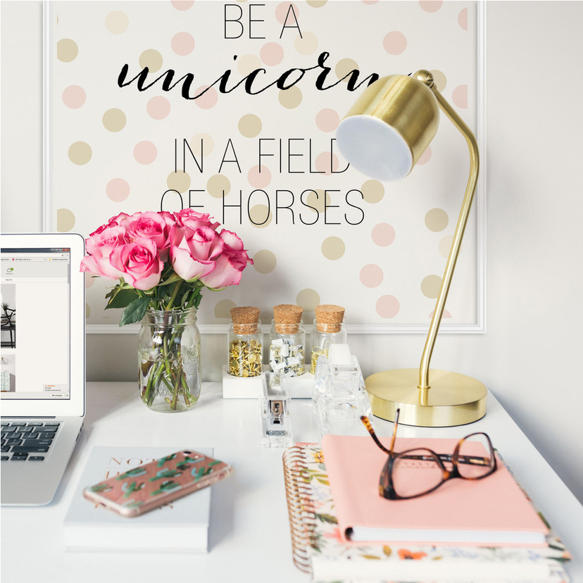 Zelfklevende Poster - Confetti & Cream - be a Unicorn…