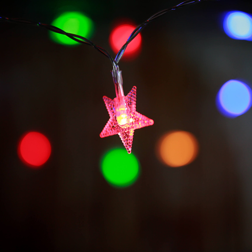 LED Lichterkette Sterne mehrfarbig