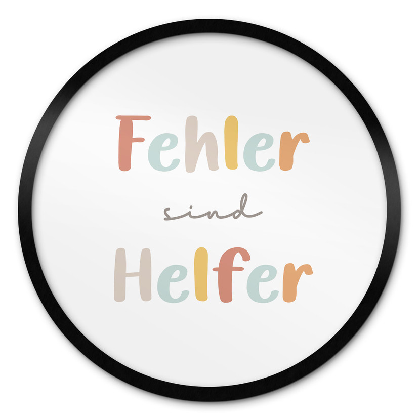 Rundes Affirmationsposter 'Fehler sind Helfer' für Kinder