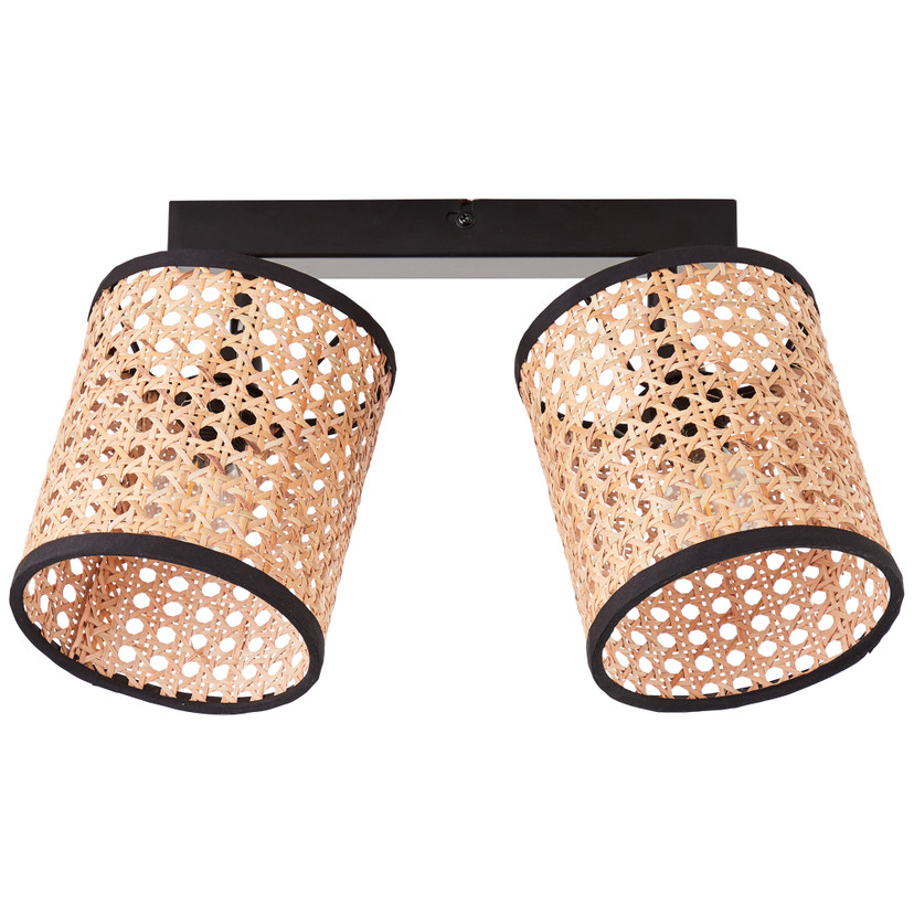 Spotbalken Toni, beige, 21 x 31 cm, Rattan Innenleuchte