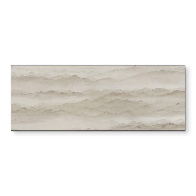 Tableau Roerich Peaks - Paysage Montagneux Beige - Sir Edward x Grigory Gladarev - Alu-Dibond