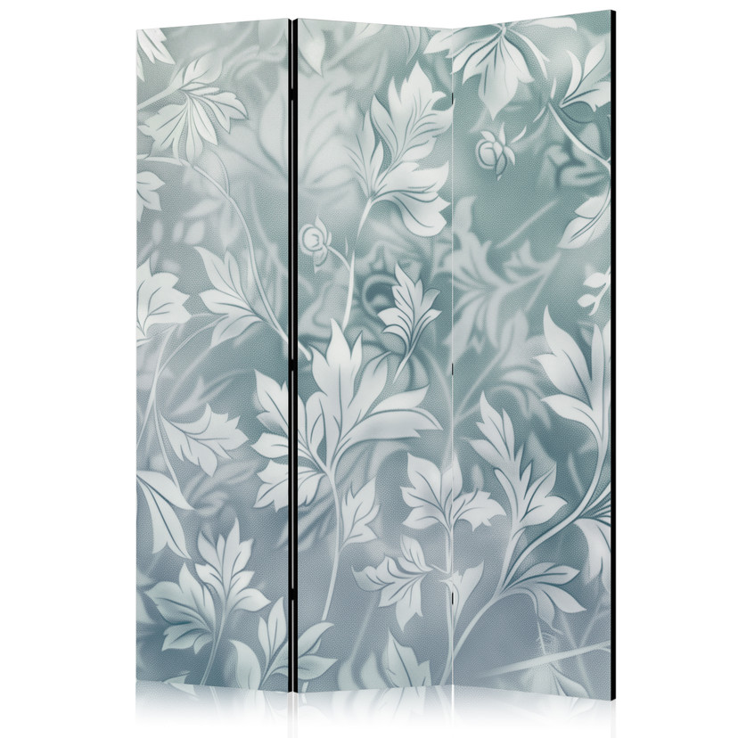 Paravent, Raumteiler freistehend, Trennwand - Ornaments in Rubbed Faded Turquoise: Floral Pattern