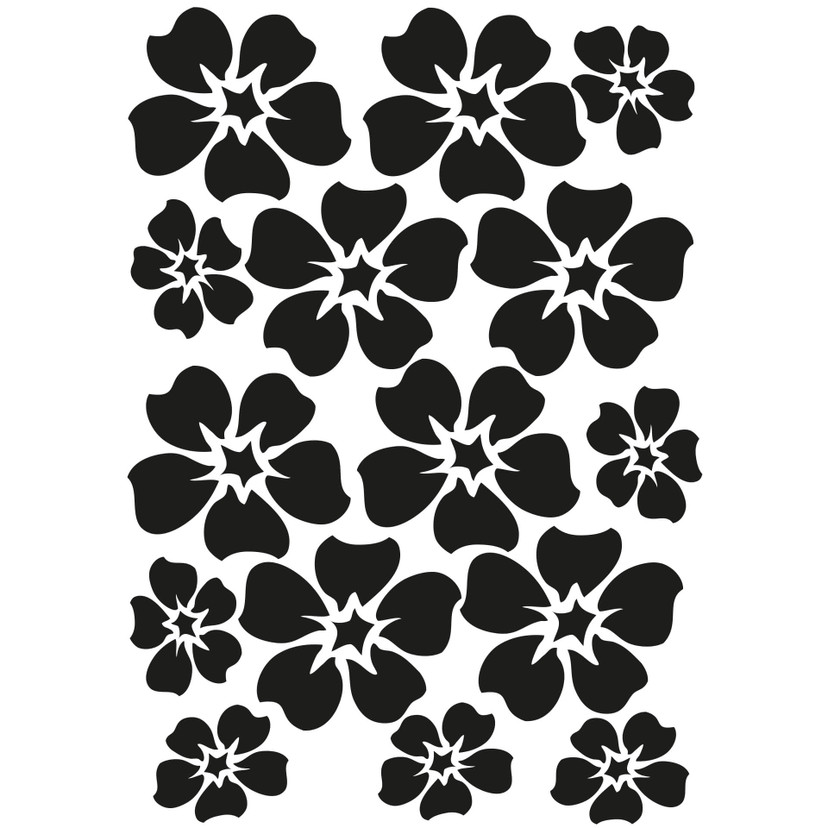 Wallsticker Blomster sæt 9