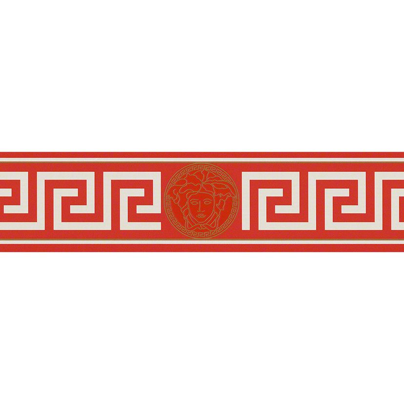 Versace Tapetbanner Græsk rød, metallisk, hvid