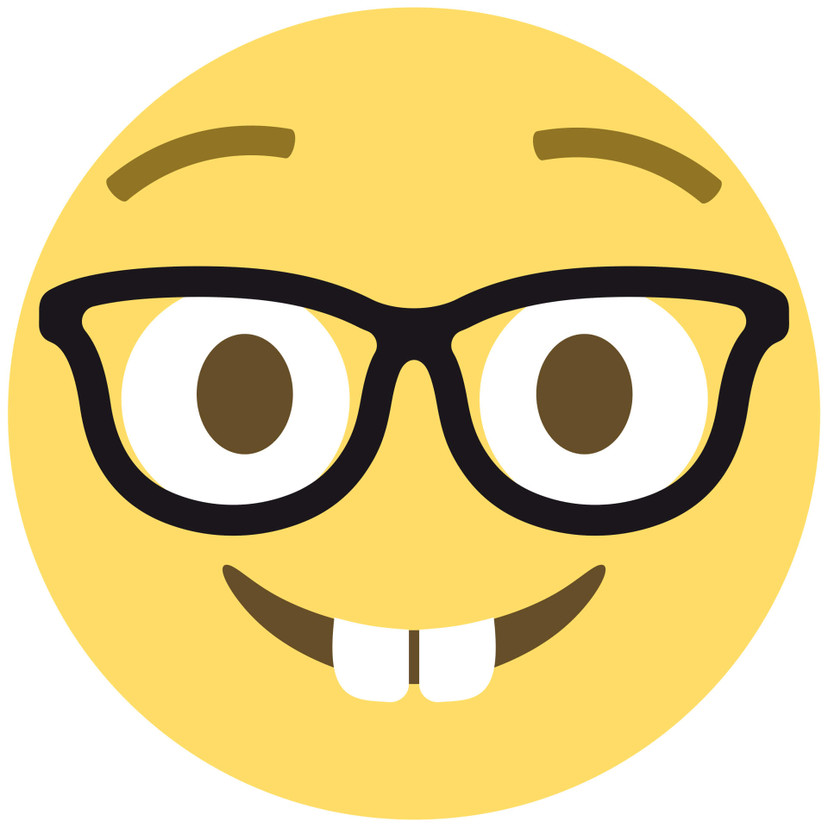 Muursticker Emoji Nerd Face