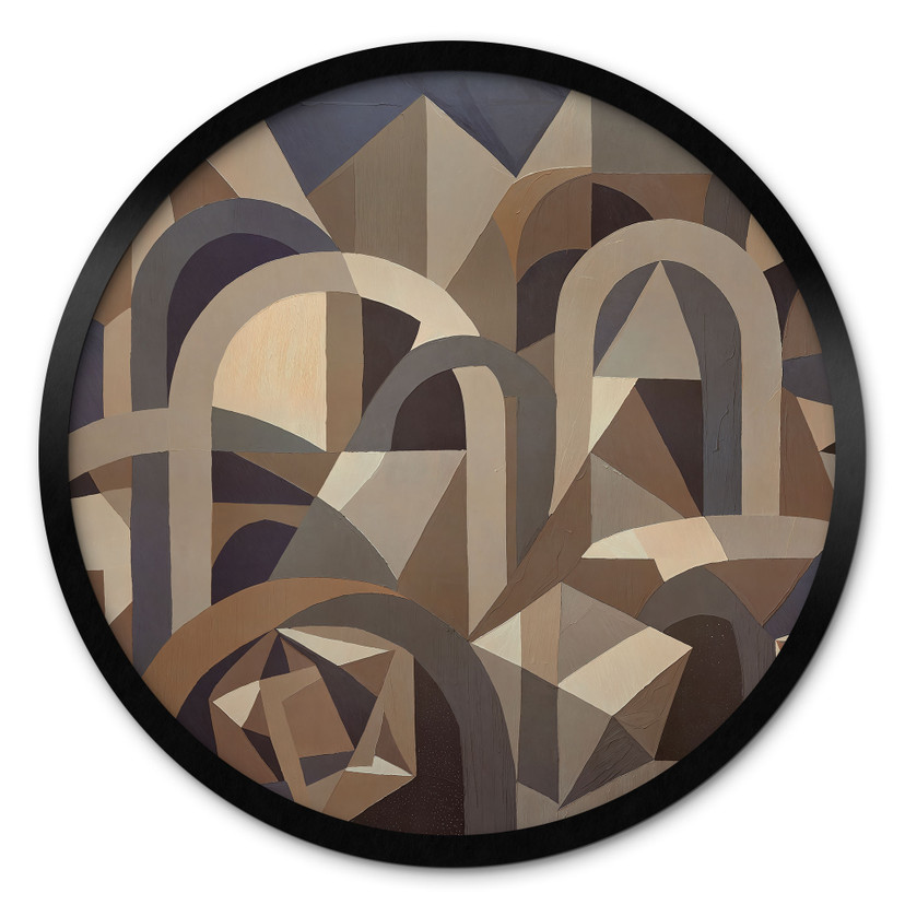 Poster Silent Axis - Geometrische Architectuur - Sir Edward x Grigory Gladarev - Rond