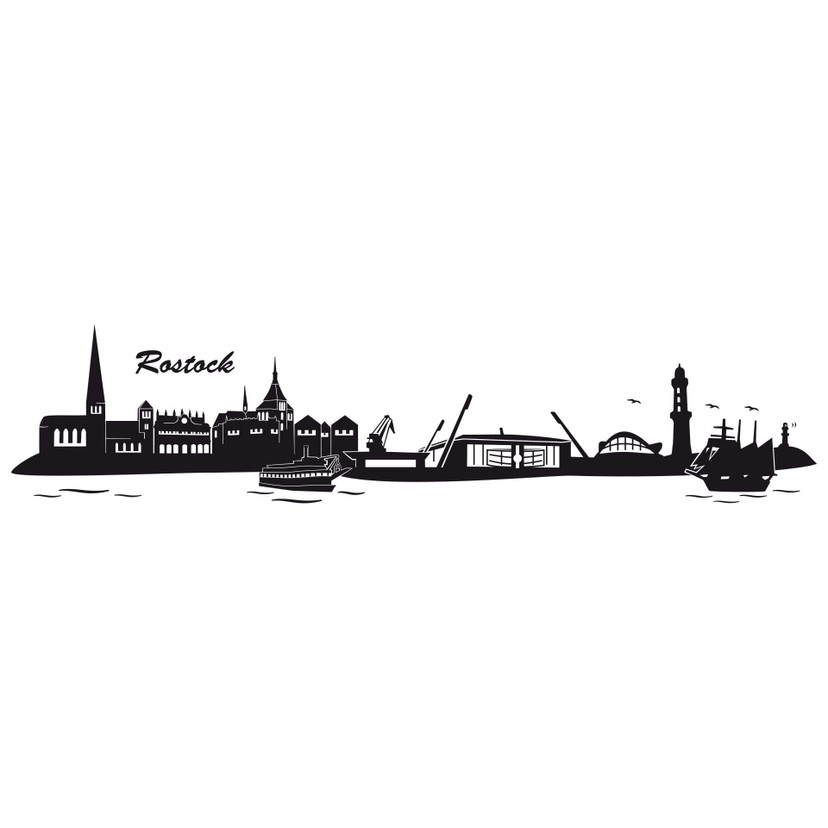 Sticker mural Skyline de Rostock 2