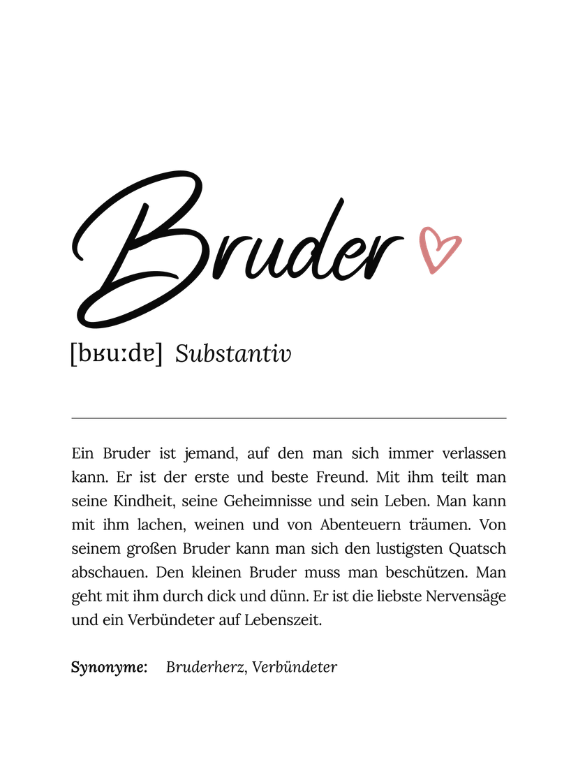 Personalisiertes Poster Definition - Bruder