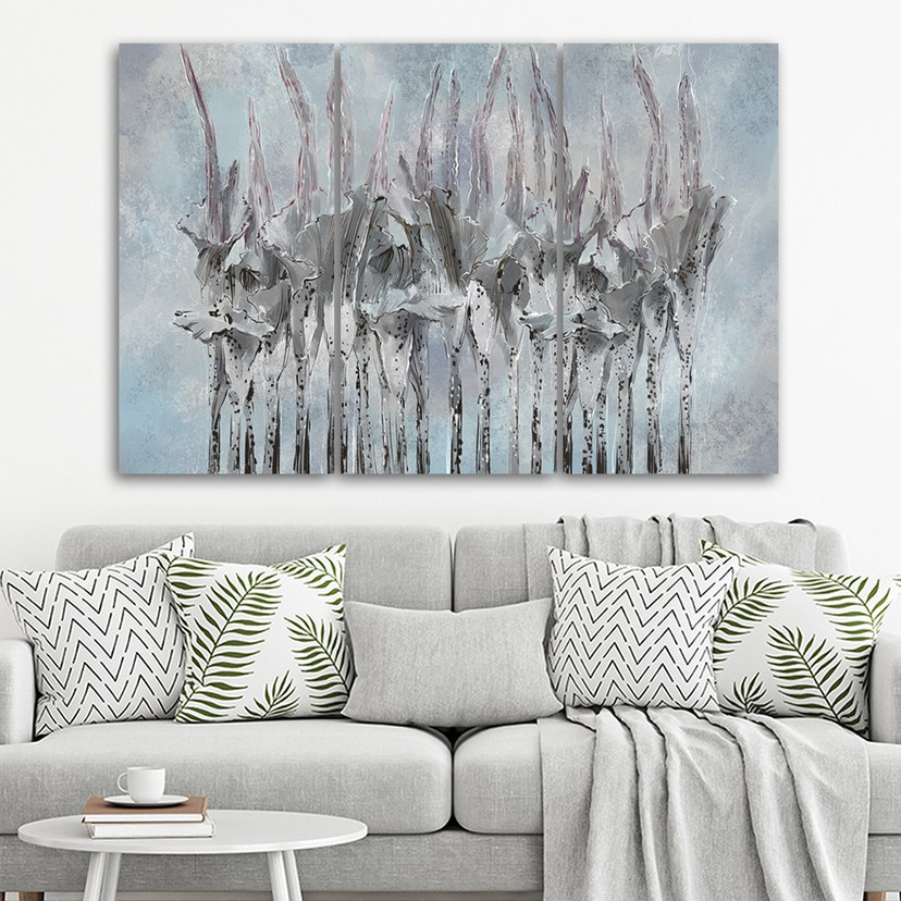 Lærred print 3 dele, planter blomster Simnitło
