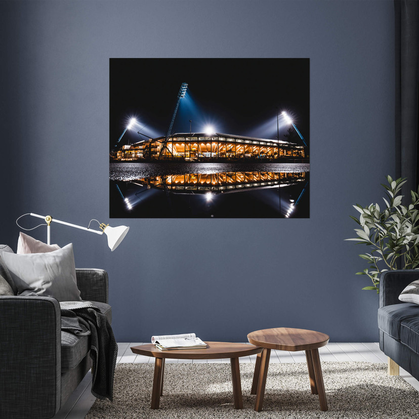 Poster FC Hansa Rostock Stadion bei Nacht
