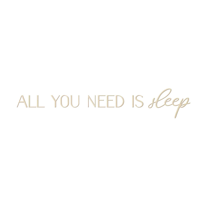 sypialnia z drewnianym napisem 3D - All you need is sleep - Poplar