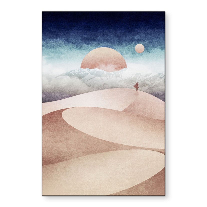 Wanddecoratie Woestijnlandschap bij Zonsondergang - Tunaboylu - Alu-Dibond