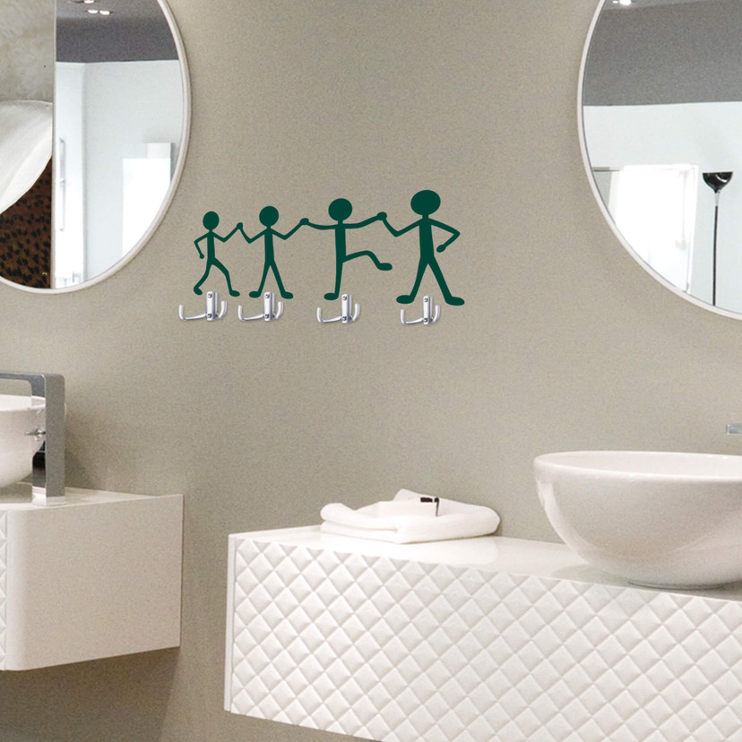 Sticker mural - Personnages + 4 crochets