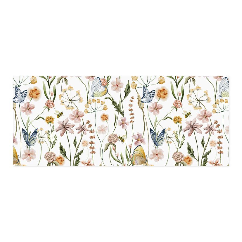 Salpicadero de cocina autoadhesivo Pradera de primavera con mariposas - UN Designs