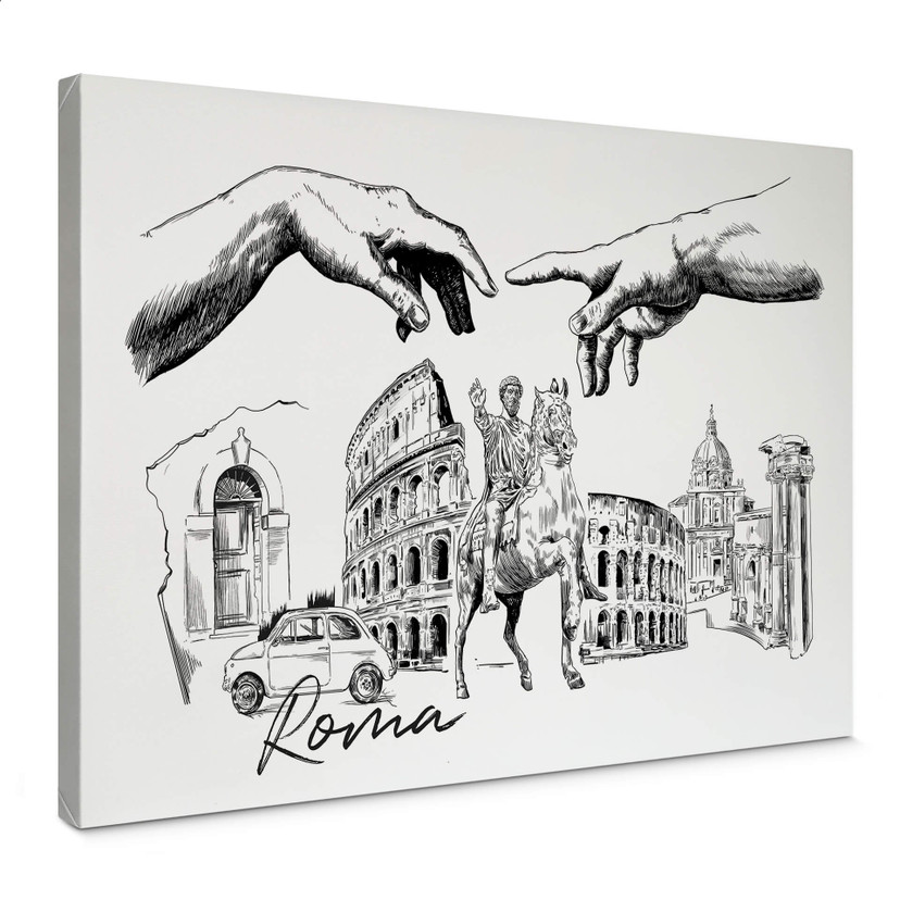 Obraz na płótnie Roma - Czarno-biały - Love your City