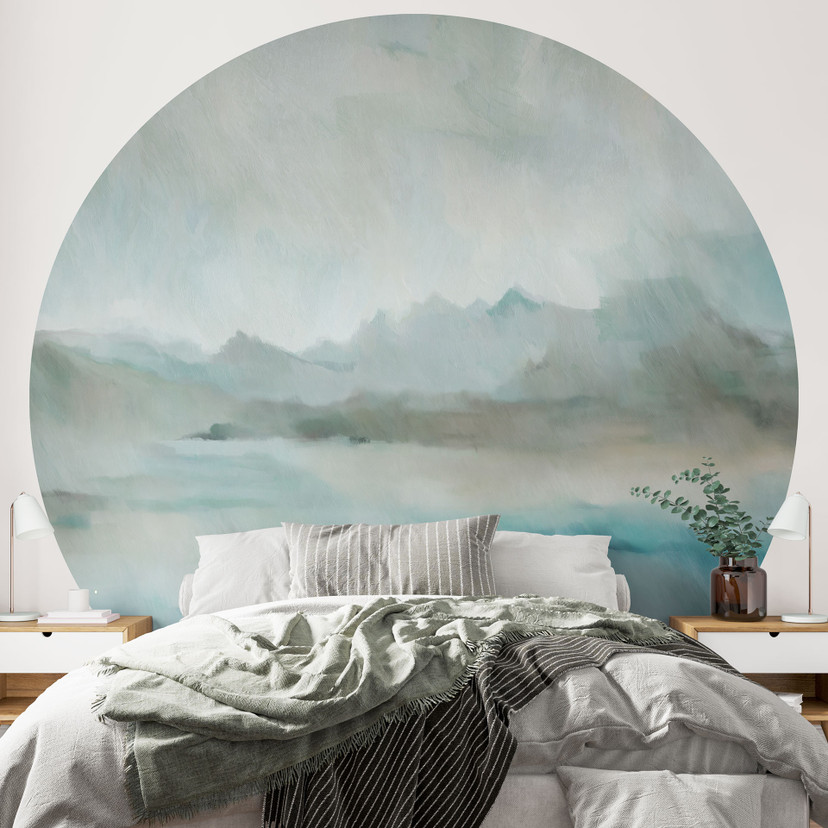 Papier Peint Photo Velvet Horizon - Lac Abstrait - Sir Edward x Grigory Gladarev - Rond