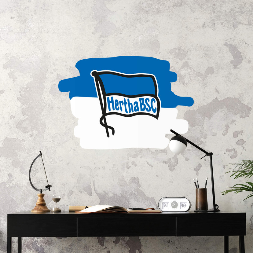 Wandtattoo Hertha BSC Logo auf blau-weißem Hintergrund - 70x50 cm