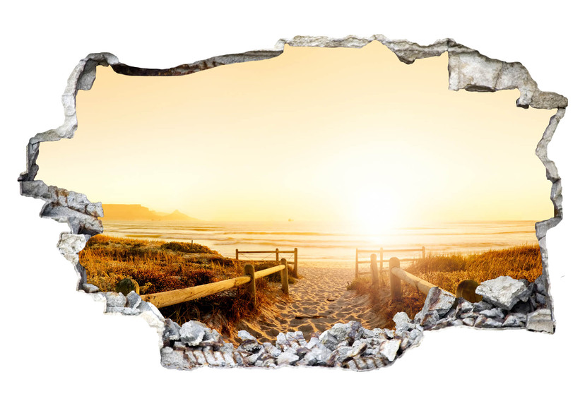 3D Wallsticker Solnedgang på stranden