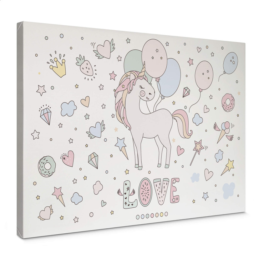 Obraz na płótnie Kvilis - Unicorn Love - Unicorn balloon party