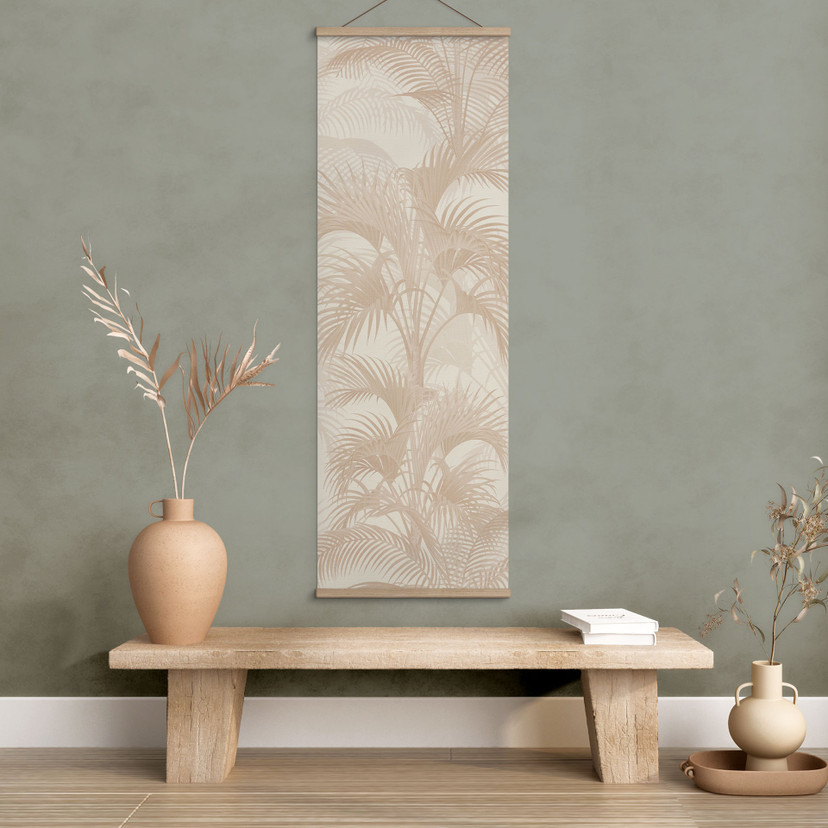 Stampe su tessuto Palme nella giungla Beige - Bloomery Decor - Panorama