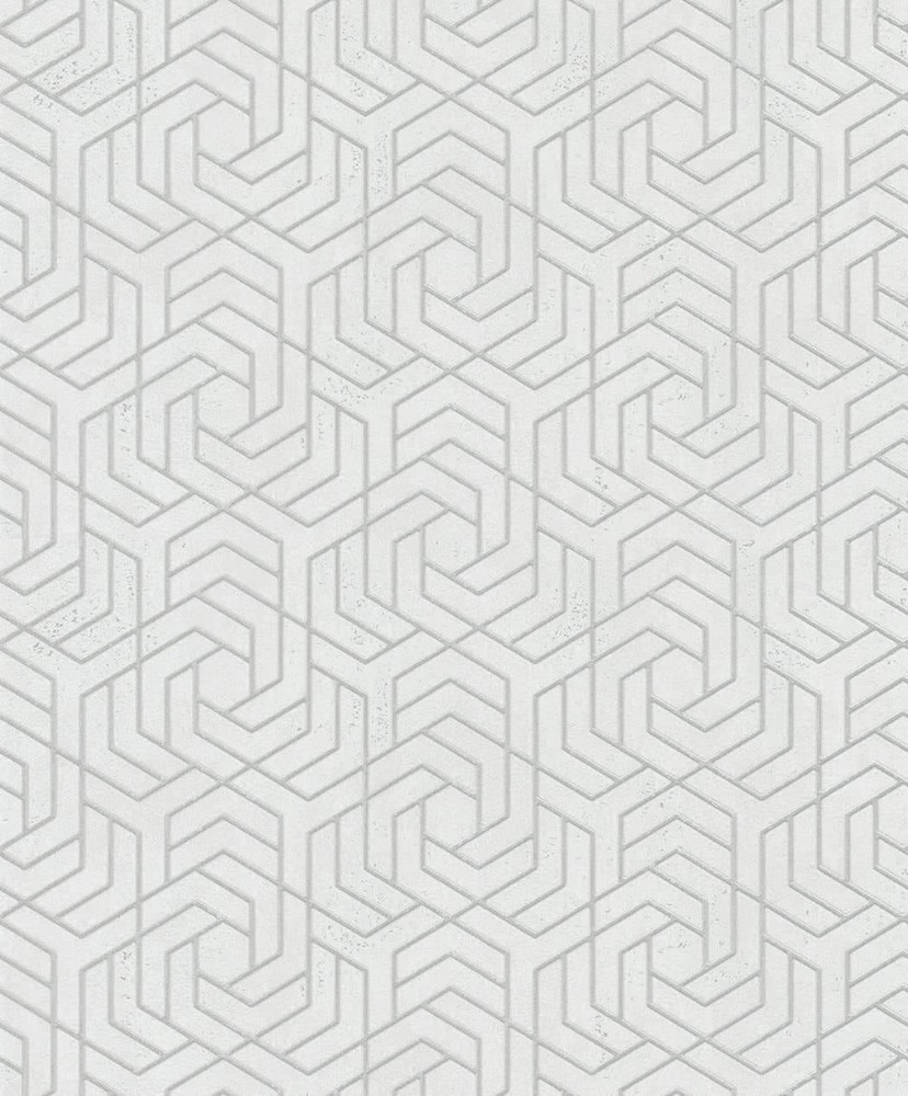 3D-look grå grafisk non-woven tapet