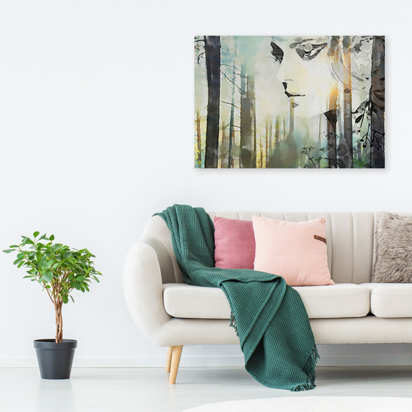 Canvasbillede, abstrakt kvindeansigt