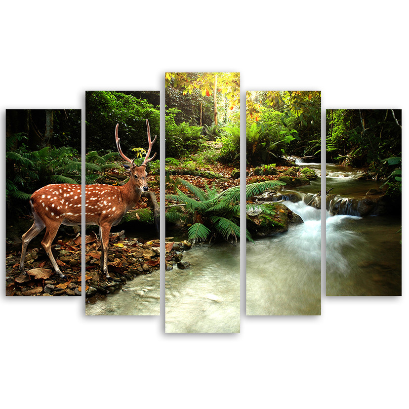 Lærredstryk 5 dele, Hirschwaldbach