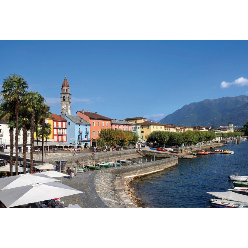 Fototapet Havnepromenade i Lago Maggiore - 384x260 cm