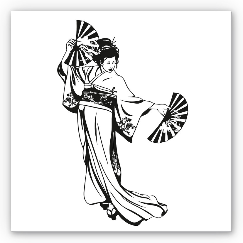 Wanddecoratie Geisha Dans