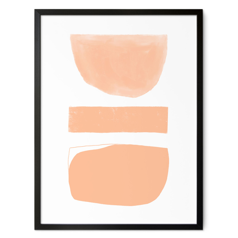 Plakat abstrakcyjne kształty w brzoskwiniowych kolorach - uplusmestudio