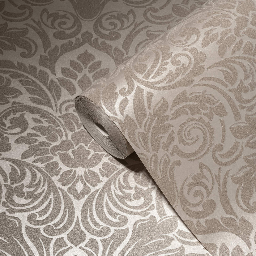 Glasperle tapet i barokstil A.S. Creation non-woven tapet i bronze og brun