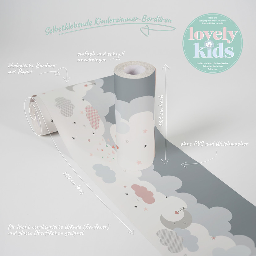 Wallsticker Lovely Kids selbstklebende Kinderzimmer Bordüre Dr