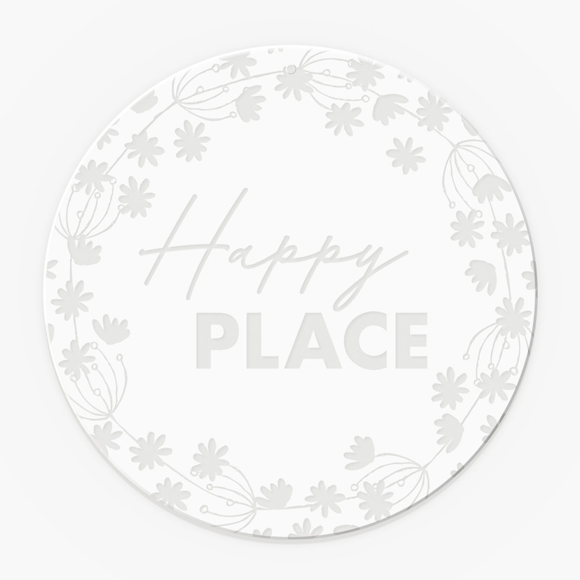 Akrylglasbillede, vinduesbillede til ophængning af Happy Place - Rund