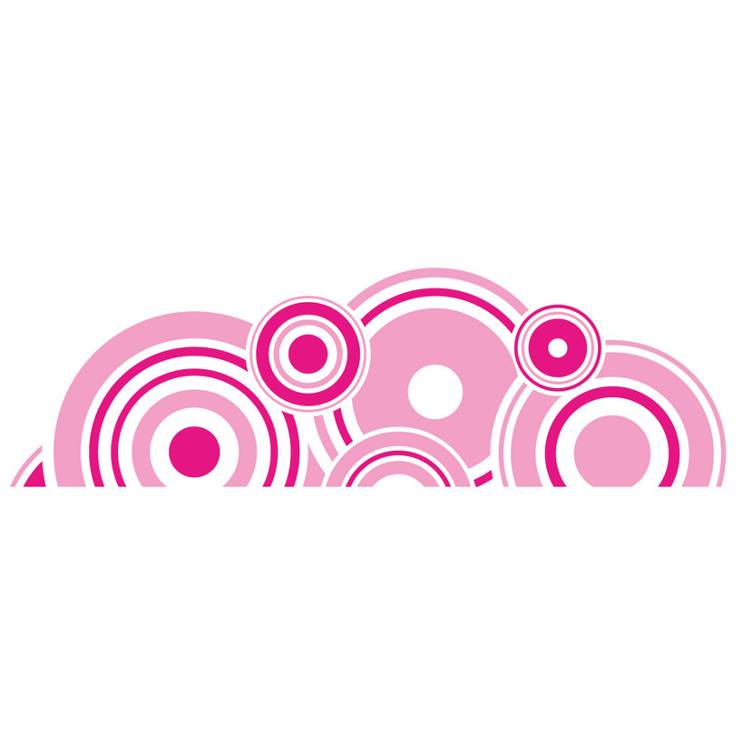 Wallsticker - Retro Cirkler Pink