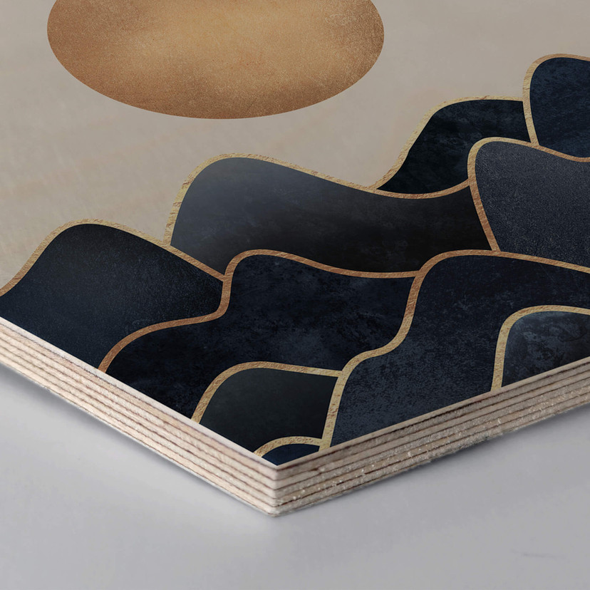 Hexagon Hout berkenfineer - Fredriksson - Waves