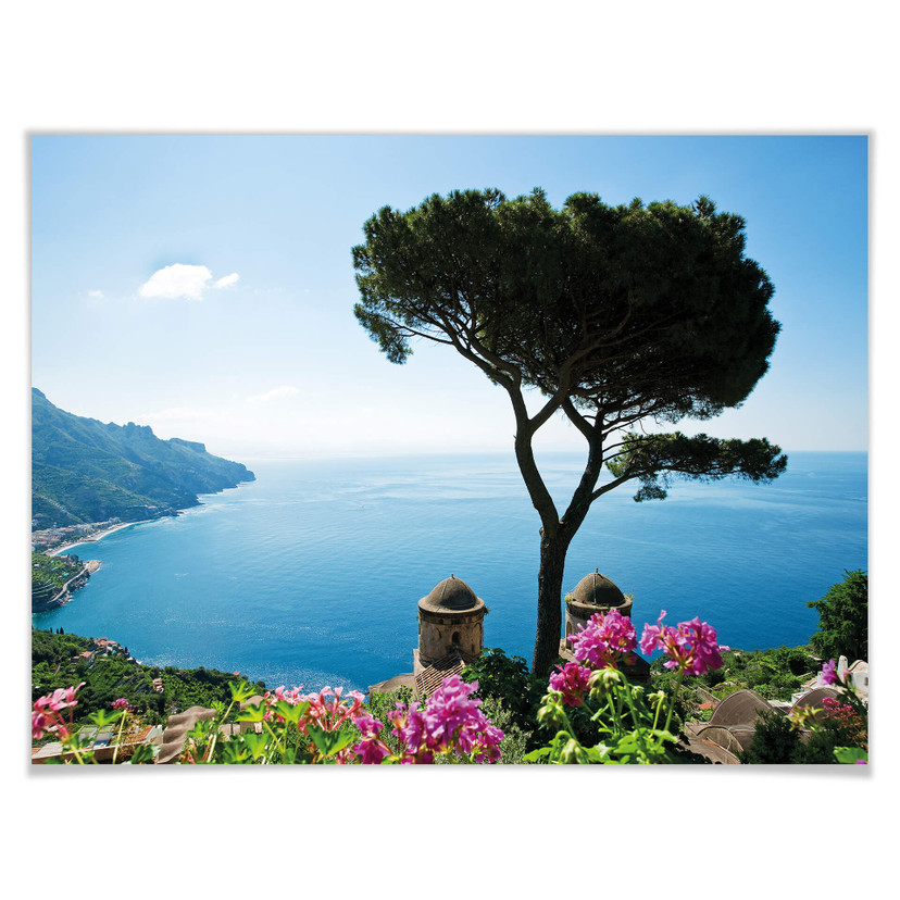 Plakat z widokiem na Wybrzeże Amalfi