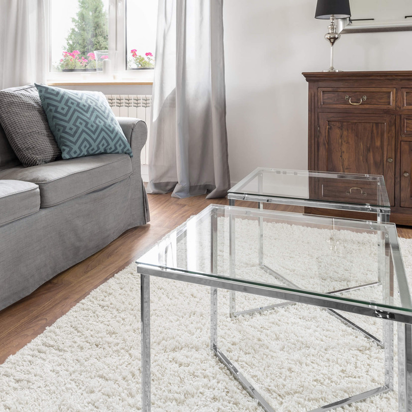 Plateau de table en verre - Transparent - Carré 60x60 cm