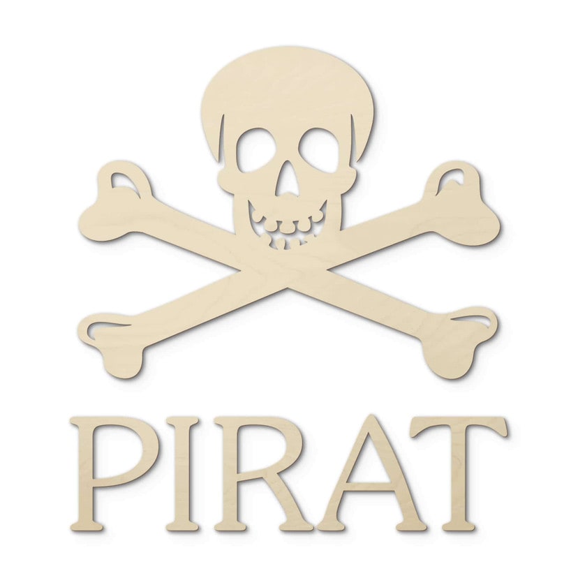 Drewniane litery w kształcie piratów