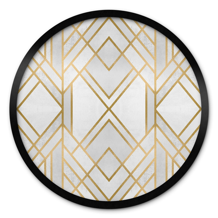 Plakat Fredriksson - Art Deco: Złota Geometria - Okrągły