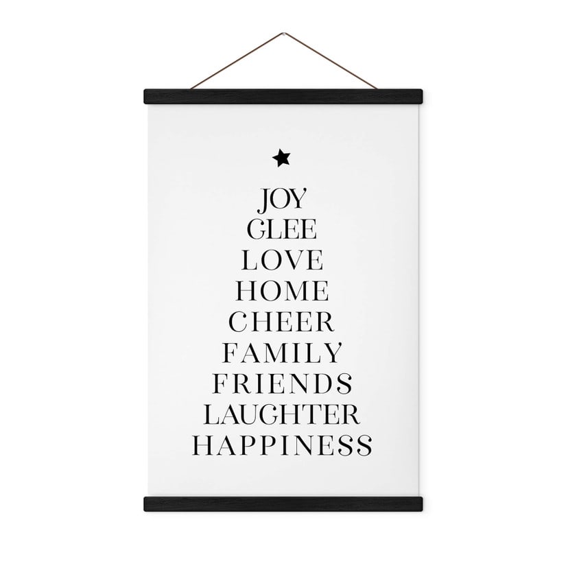 Stoffbild Spruch - Weihnachtsbaum Typografisch - Blursbyai