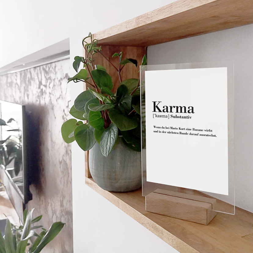 Tischaufsteller Grammatik - Karma