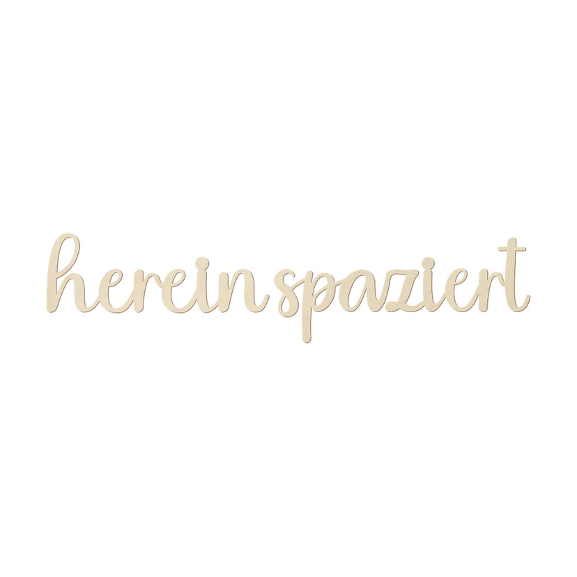 Holzdeko Pappel - 3D-Schriftzug Hereinspaziert