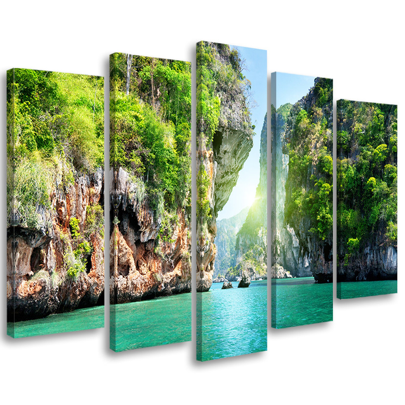5 stykke lærredstryk Tropical Beach Maldiverne