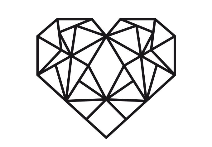 Muursticker Origami Hart