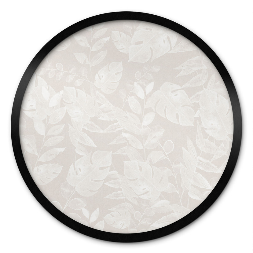 Plakat Tropical Leaves Beige - Bloomery Decor - okrągły
