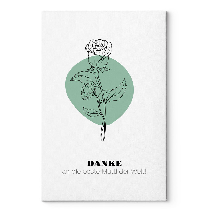 Personalisierbares Leinwandbild Monatsblume Juni
