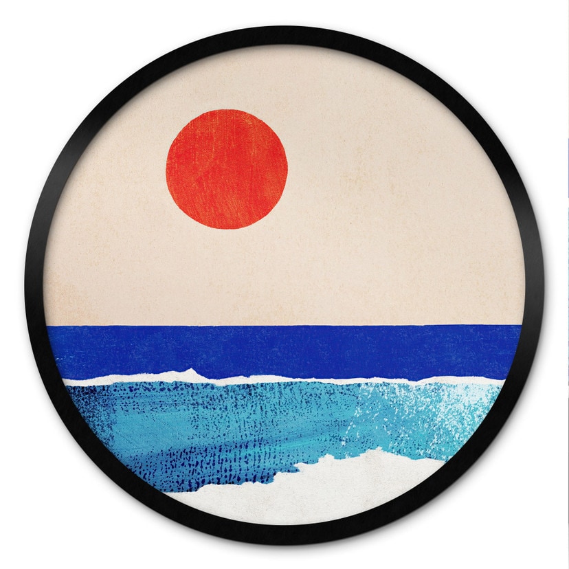 Plakat Stille strand ved solnedgang - Rivers - Round