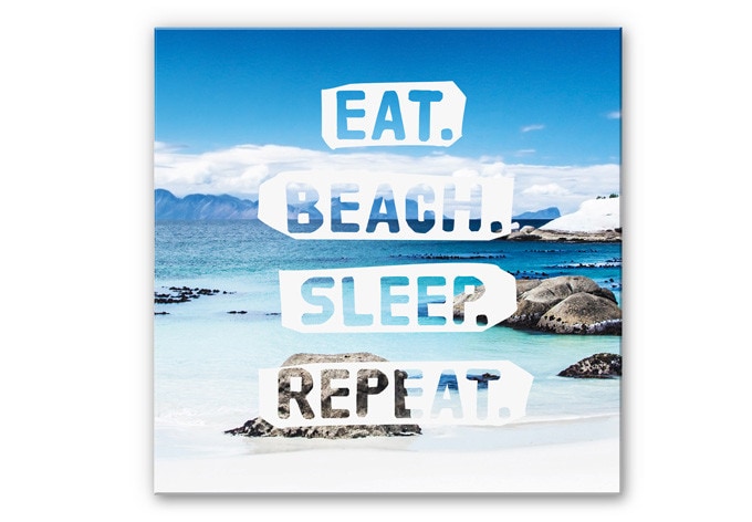 Tableau Forex - Eat. Beach. Sleep. Repeat. - format carré