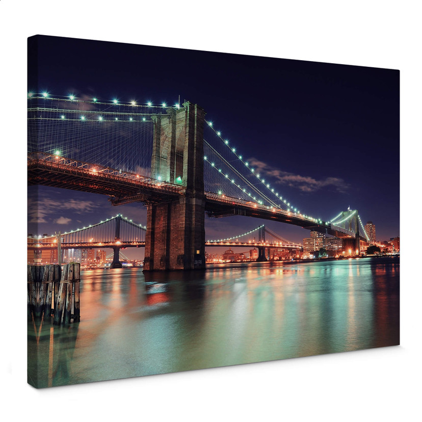 Obraz na płótnie Manhattan Bridge at Night 2